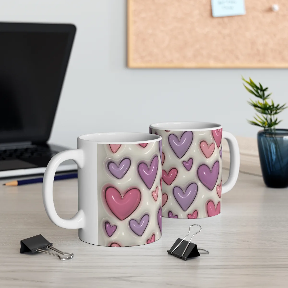 pink heart cup