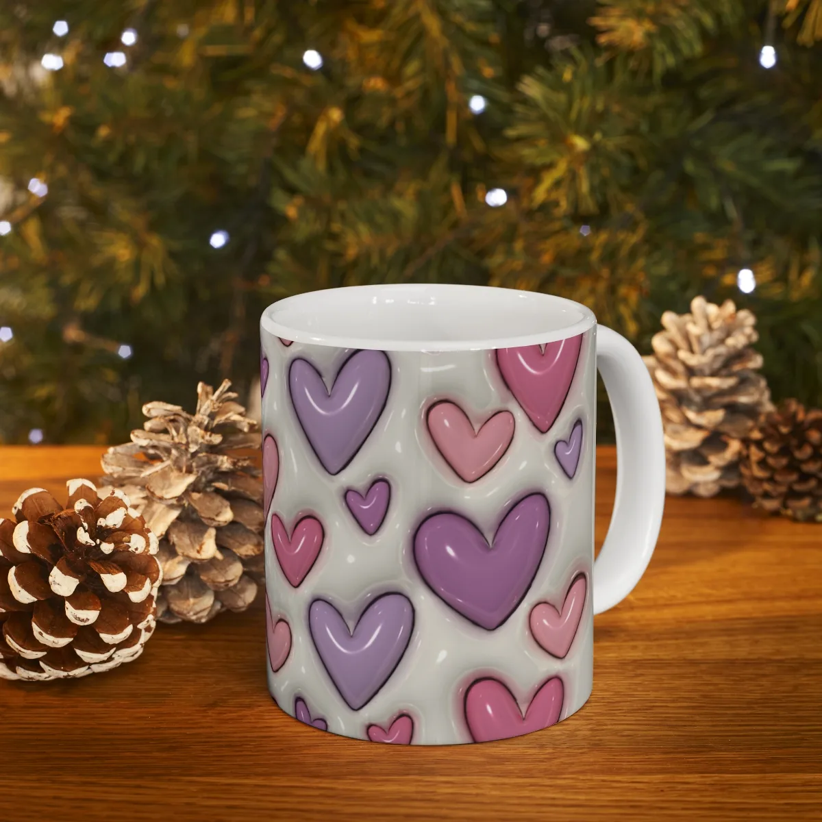 pink heart mug